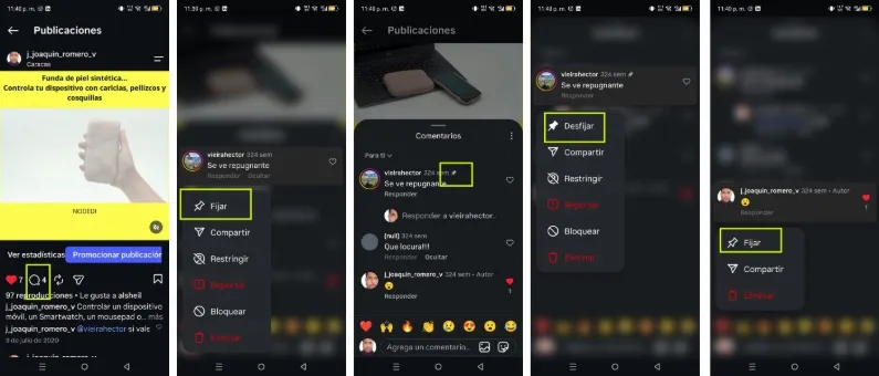 comment épingler et désépingler votre propre commentaire ou celui de quelqu'un d'autre sur vos publications Instagram