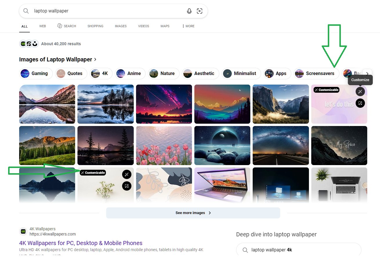 Bing personnalisable