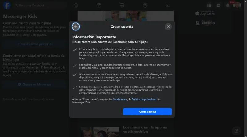 Conditions d'utilisation de Messenger Kids