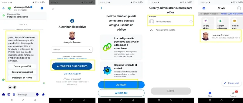 télécharger et installer Messenger Kids