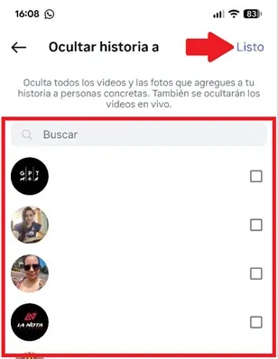 Choisissez des contacts