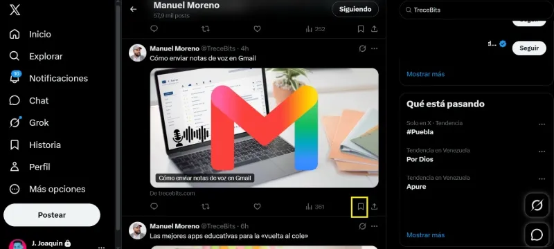 Comment archiver une publication dans X