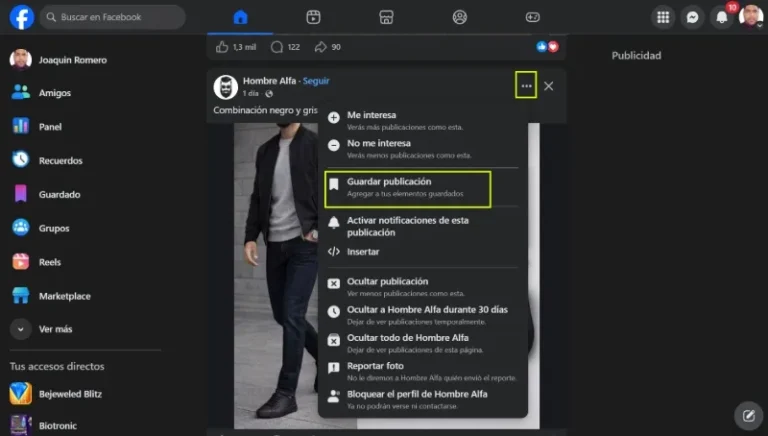 Enregistrer une publication Facebook