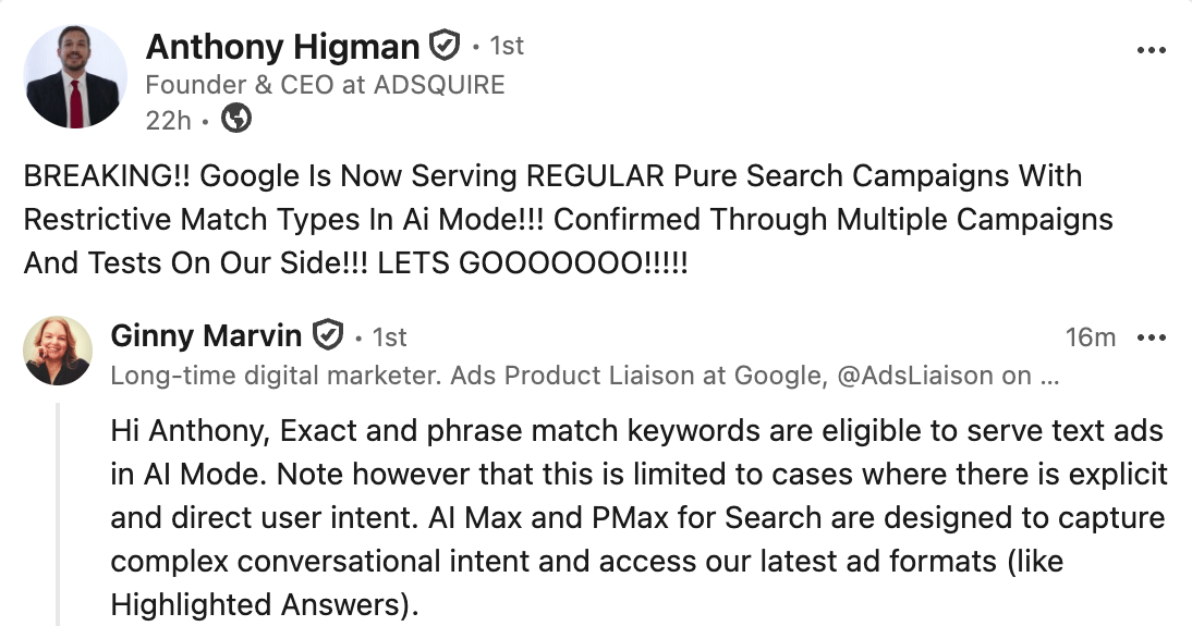 Higman Ginny Annonces Google Linkedin