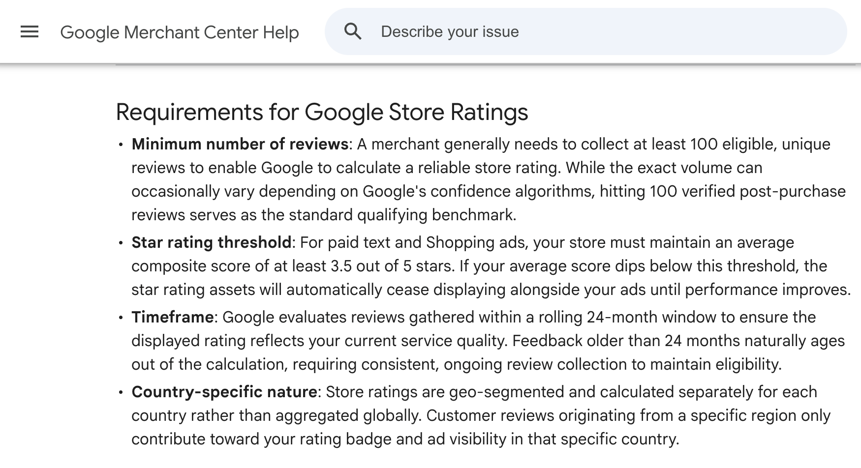 Exigences relatives aux évaluations de la boutique Google