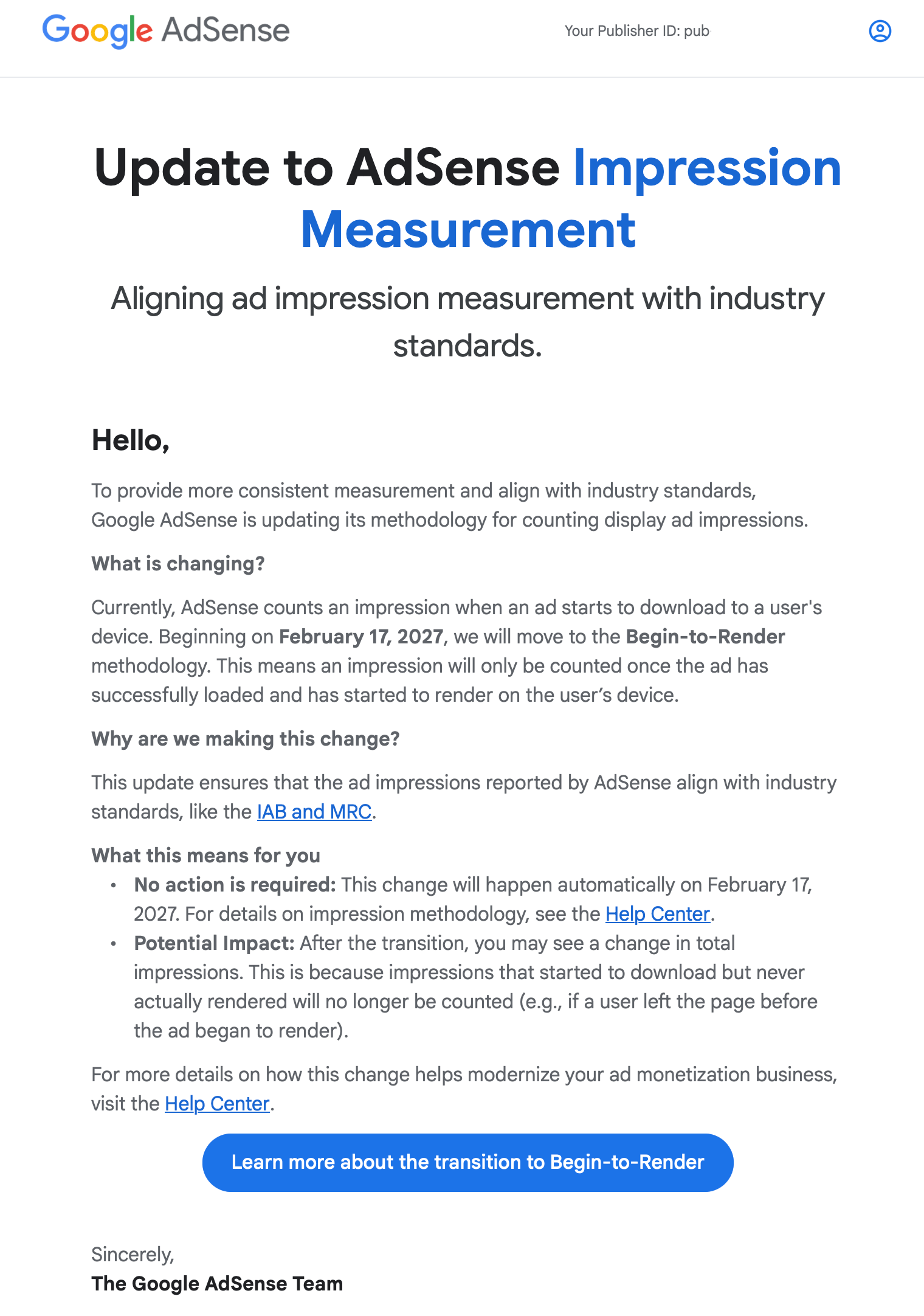 Modification de la mesure des e-mails Google Adsense
