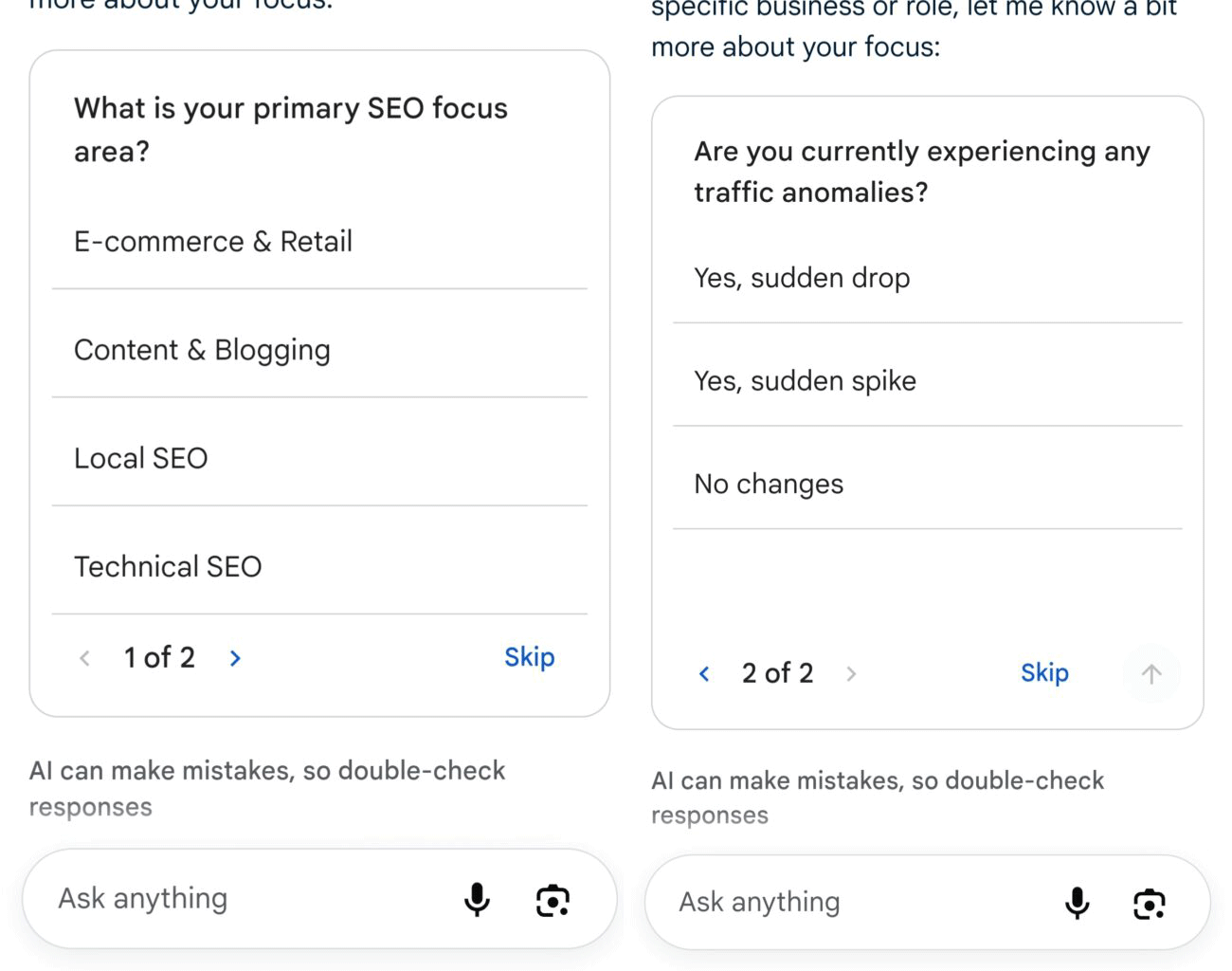 Google Ai Mode Ignorer la pagination Mobile
