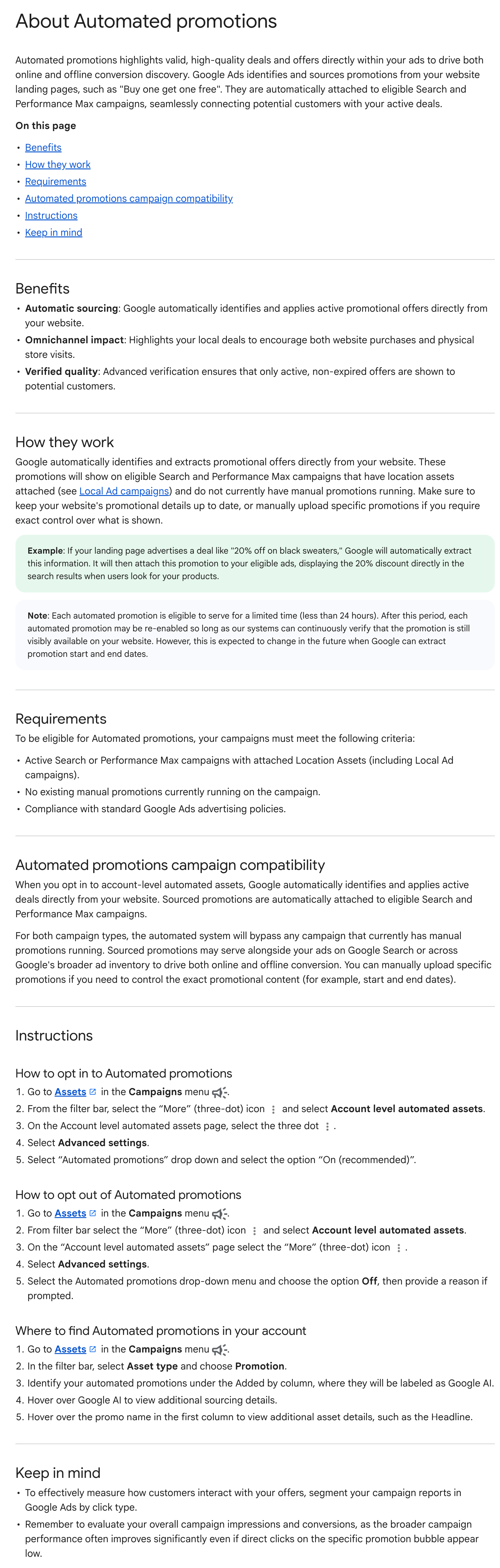 À propos des promotions automatisées Google Ads
