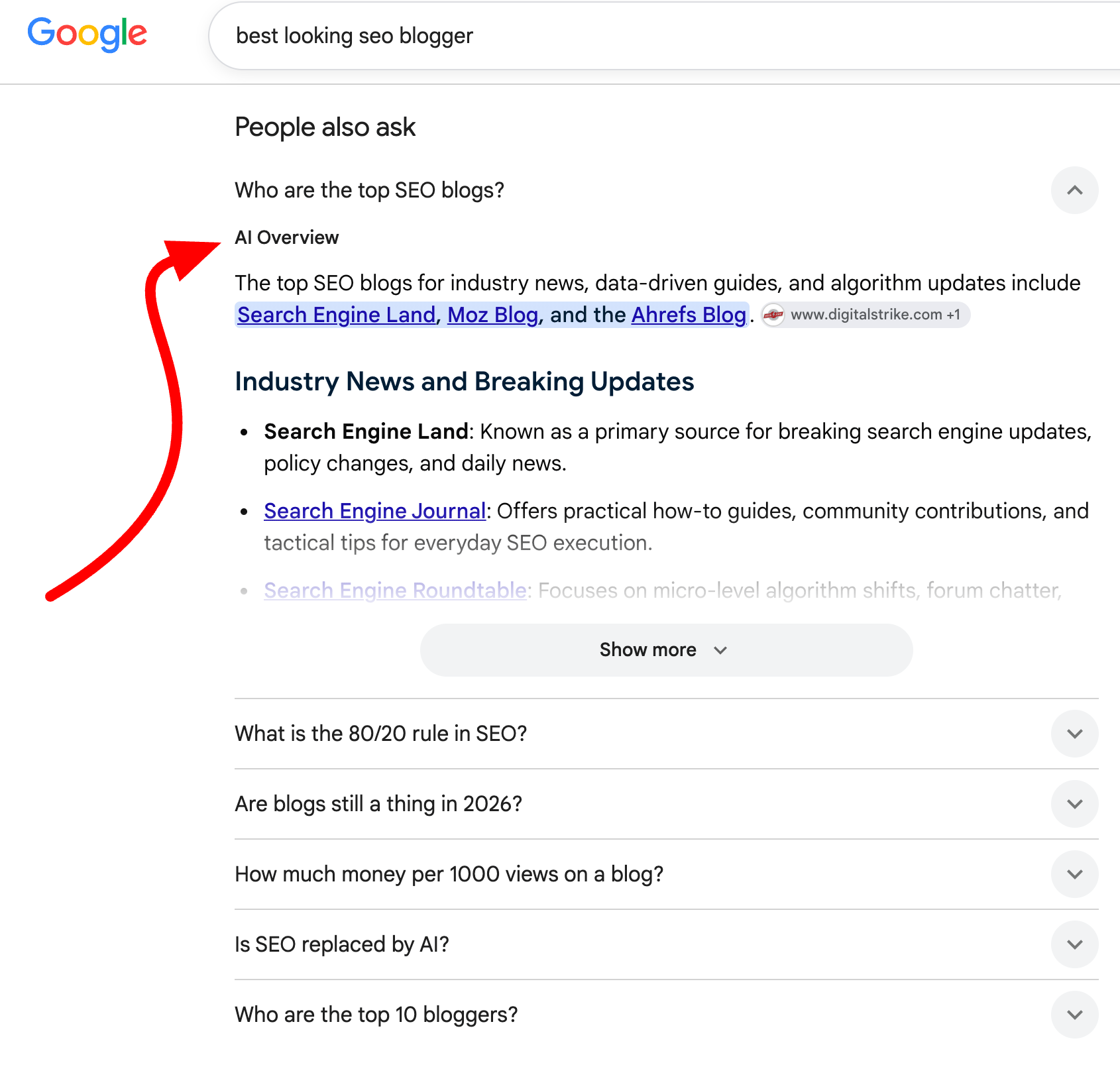 Les utilisateurs de Google demandent également des aperçus de l'IA