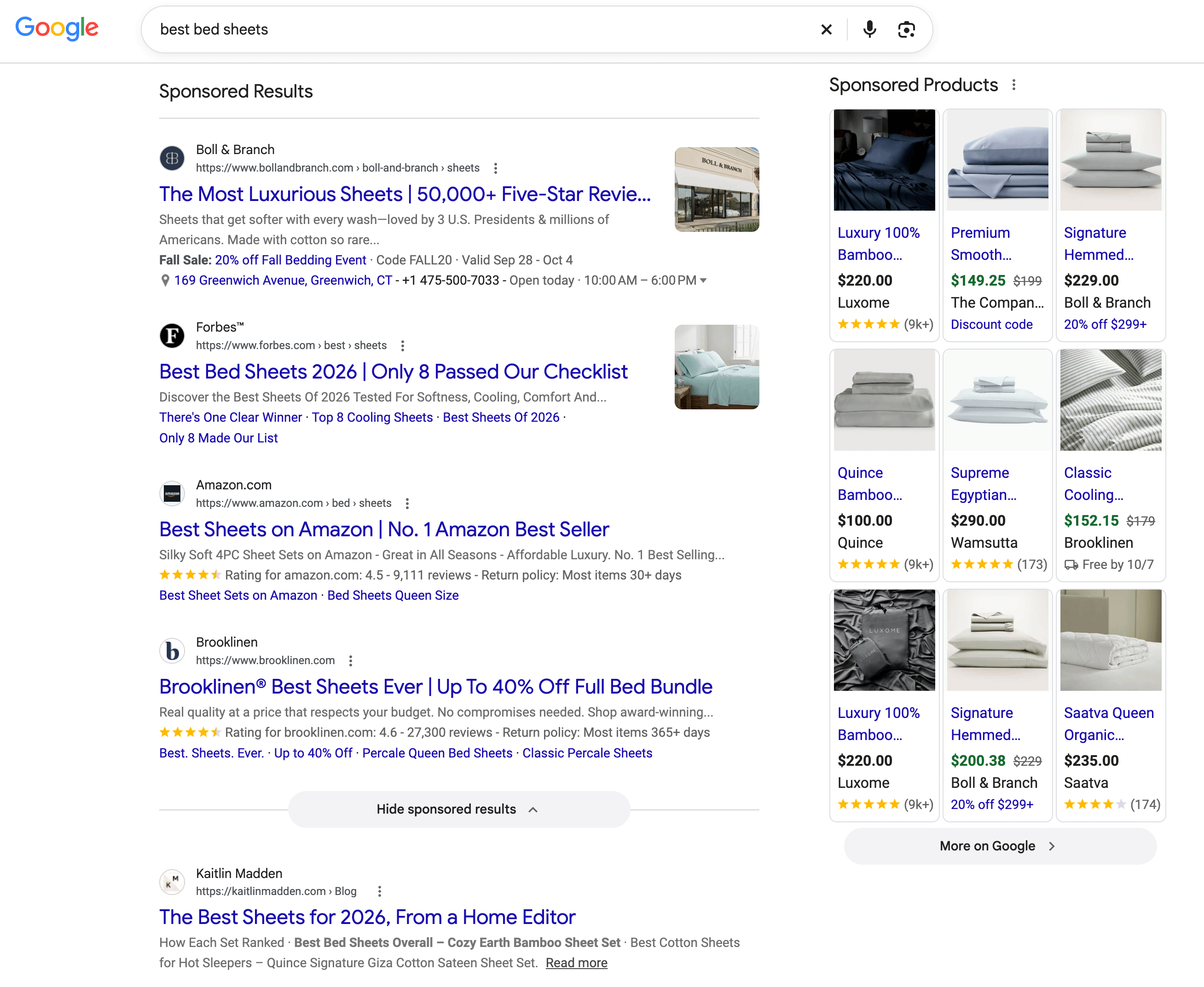 Droit des produits sponsorisés par Google Ads