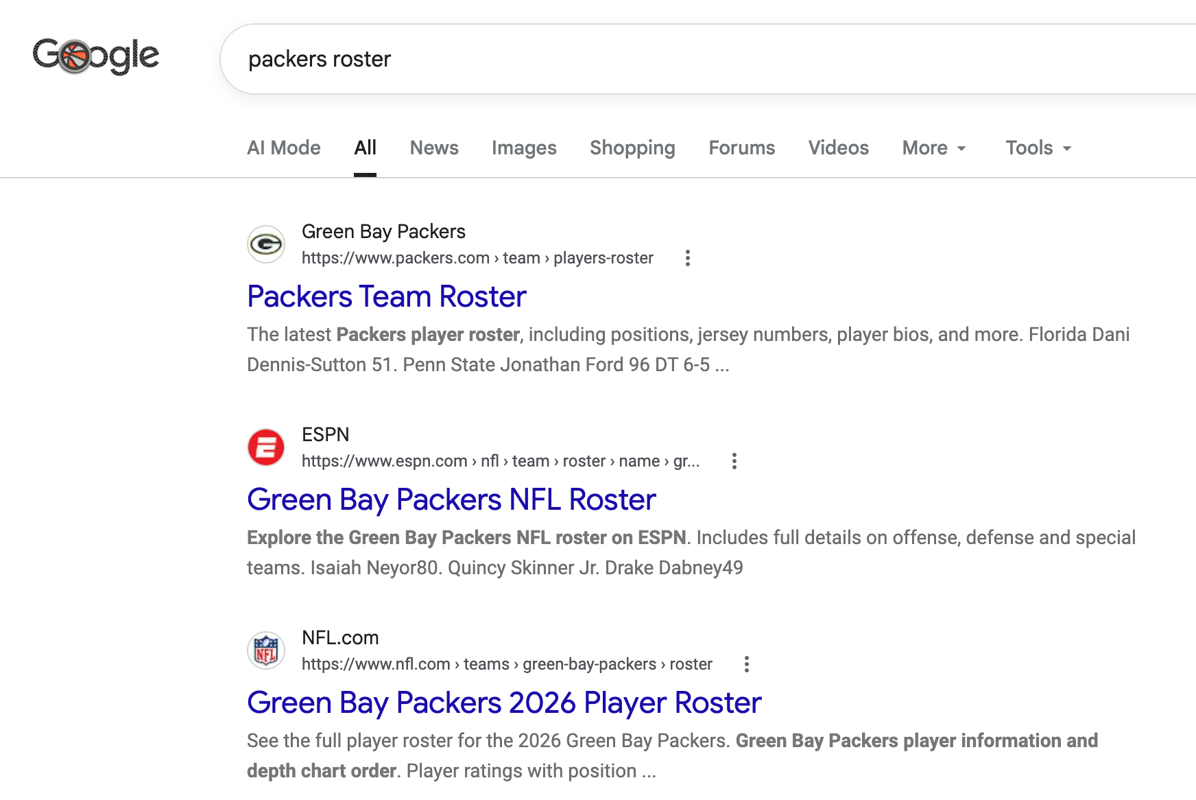 Liste des Packers Google No Ai Présentation