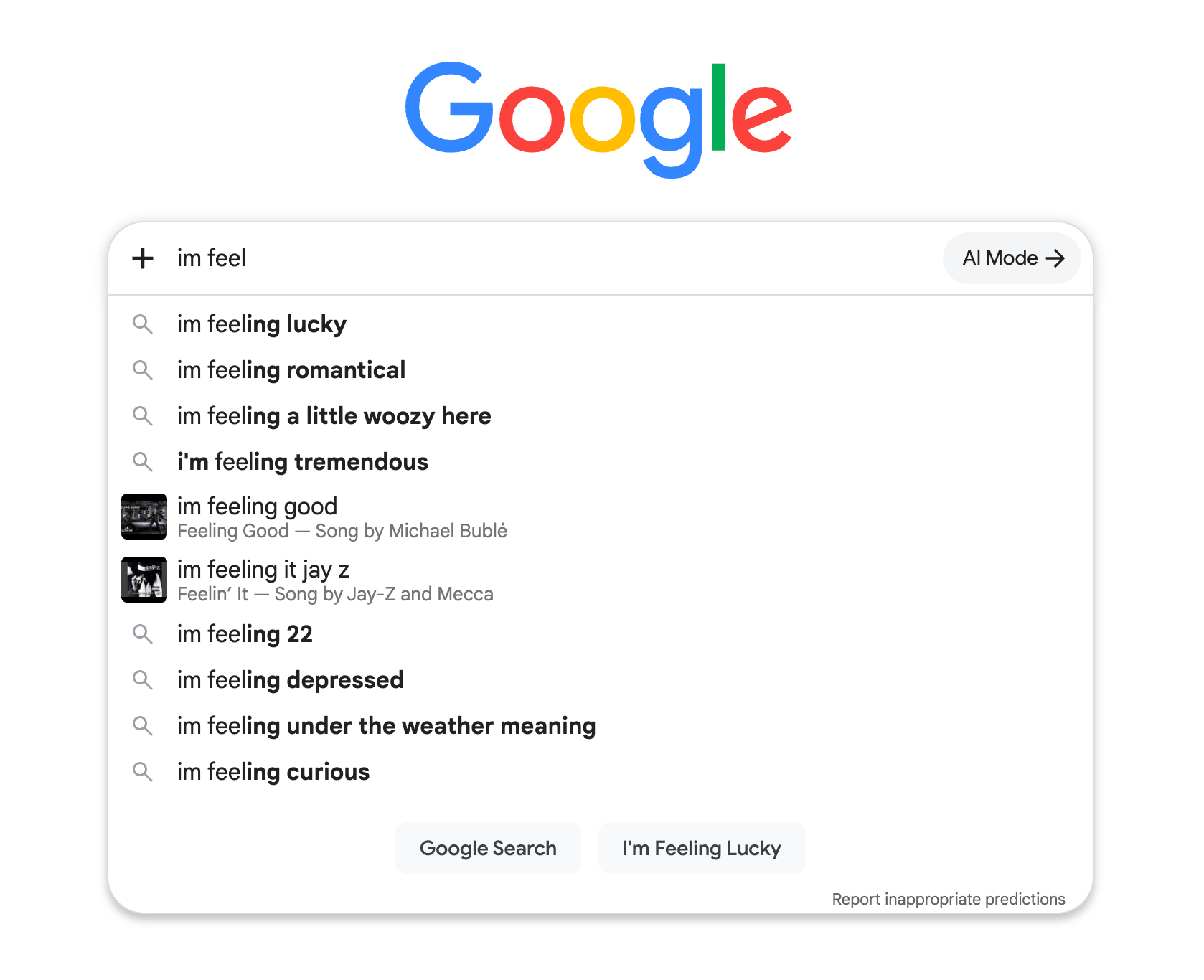 Bouton Google Je me sens chanceux