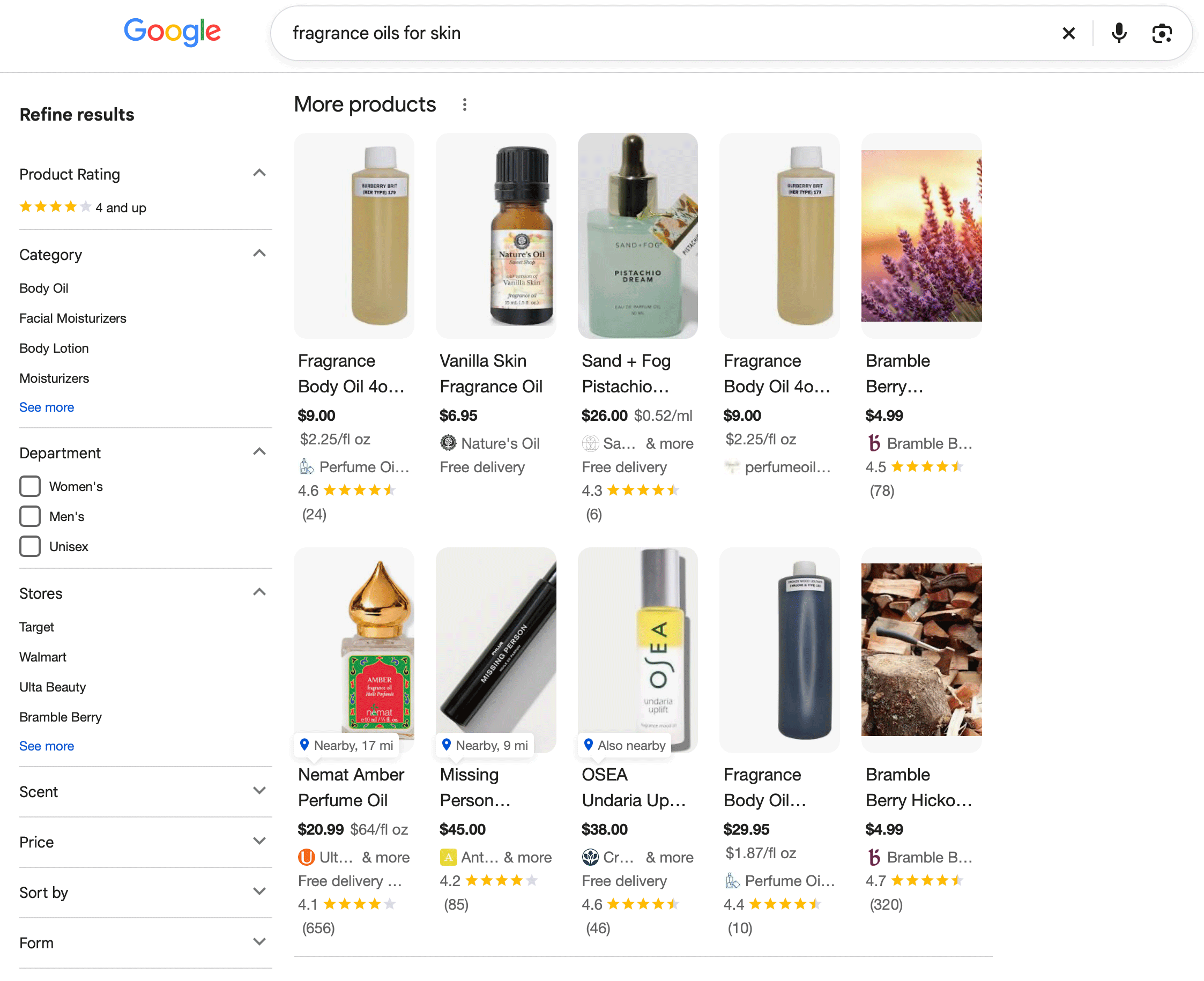 Recherche Google Plus de produits Cinq