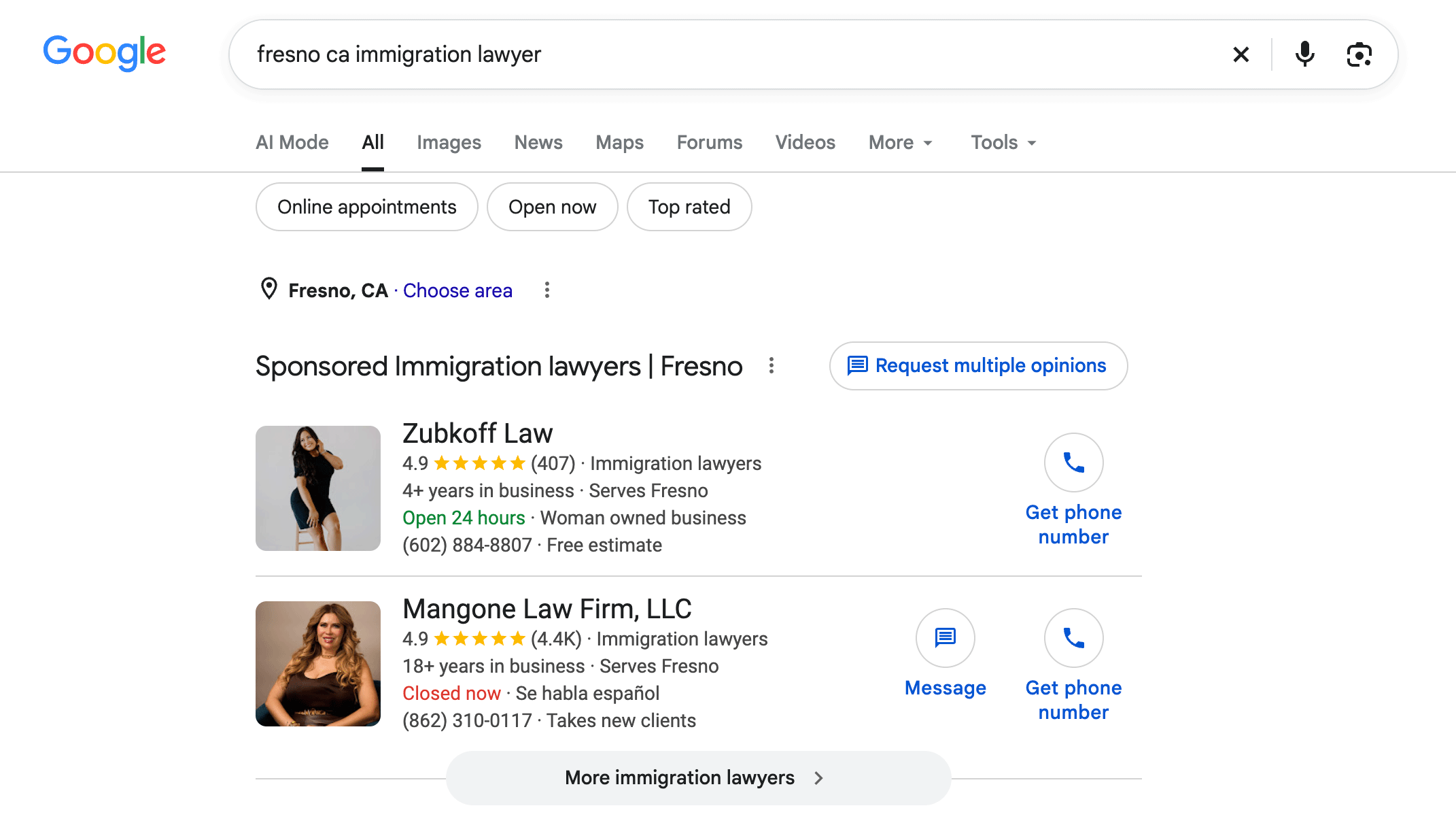 Téléphone affiché pour les annonces de services locaux Google