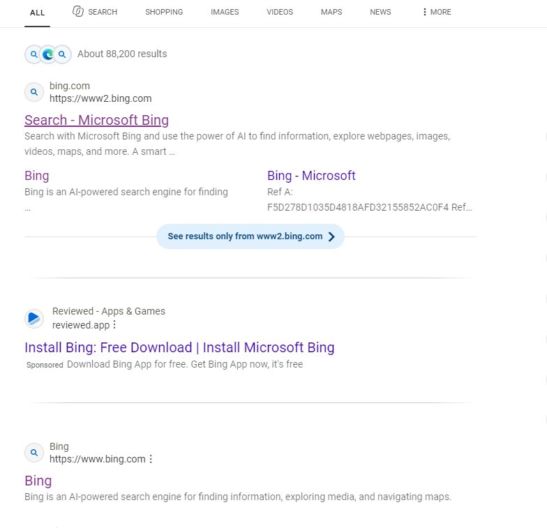 Séparateurs de lignes fanées Bing