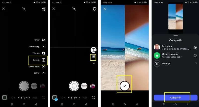 téléchargez plusieurs photos sur des histoires Instagram avec la fonction Mise en page