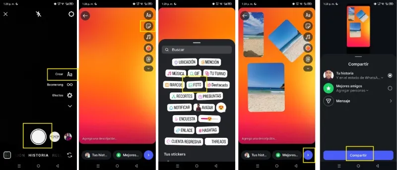 téléchargez plusieurs photos sur des histoires Instagram avec l'autocollant photos
