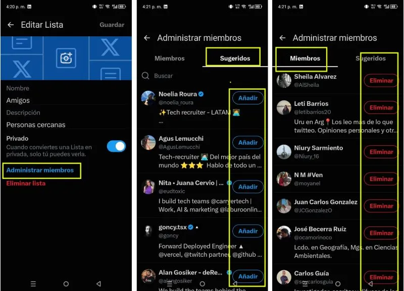 comment ajouter des membres à une liste de