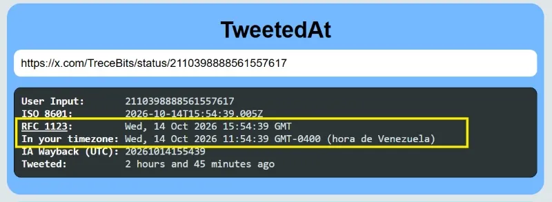 comment utiliser TweetedAt pour voir l'heure locale à laquelle un tweet est publié dans X