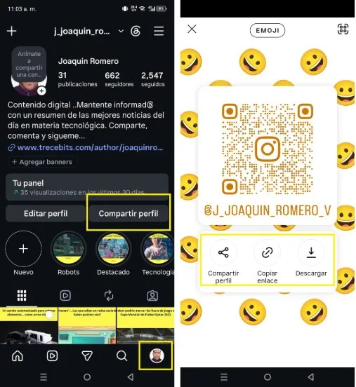 Comment créer le QR de mon profil sur Instagram pour le partager