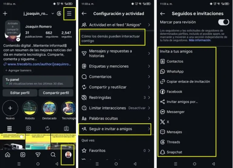 Comment envoyer des invitations à me suivre depuis Instagram