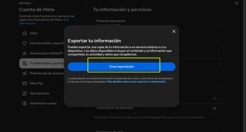 Comment exporter les informations de profil Facebook