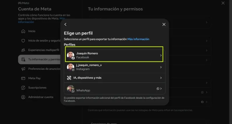 Comment exporter les informations de profil Facebook