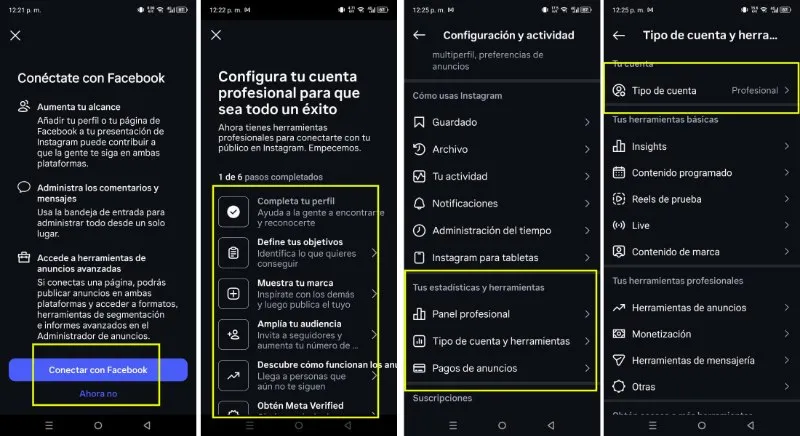 Comment changer le profil d'un compte Instagram en professionnel