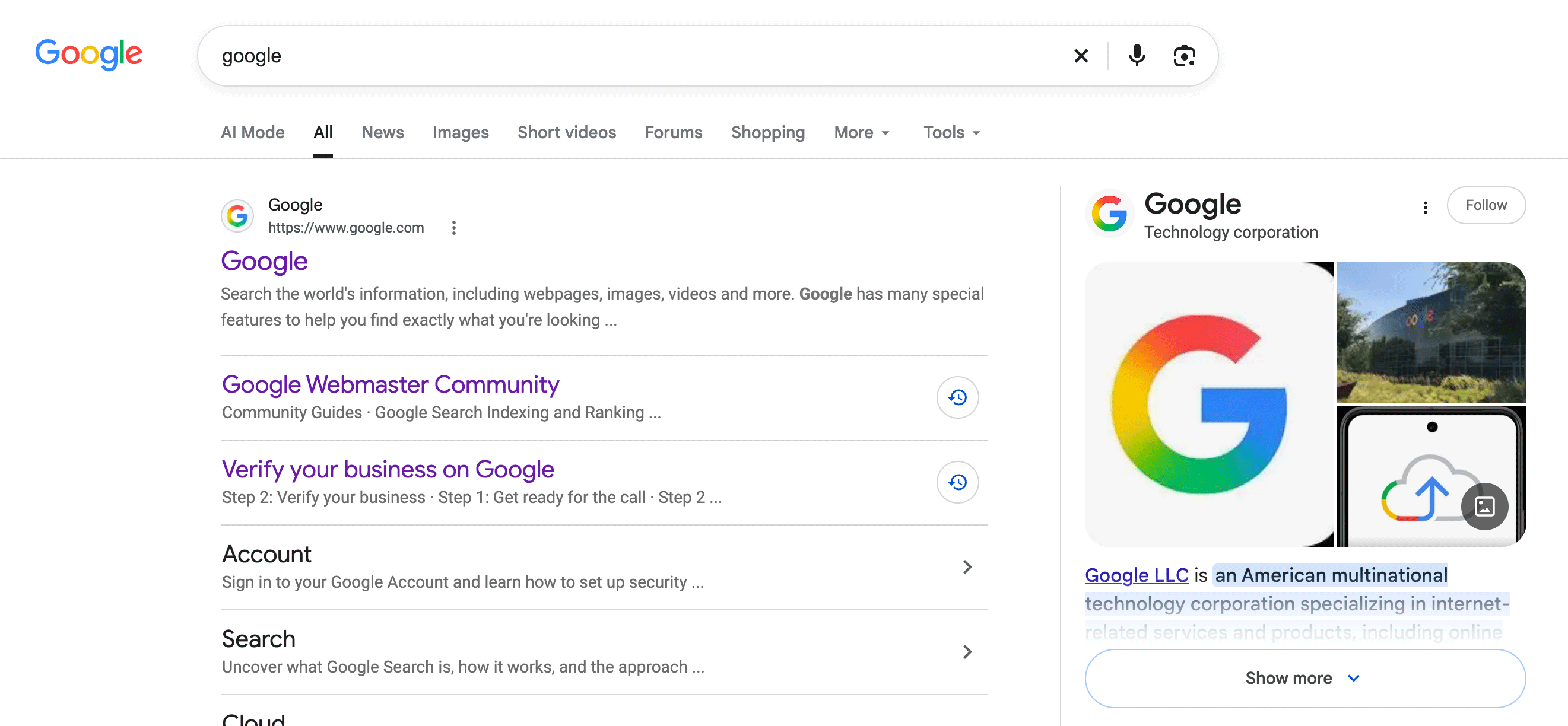 Google avec la ligne RH