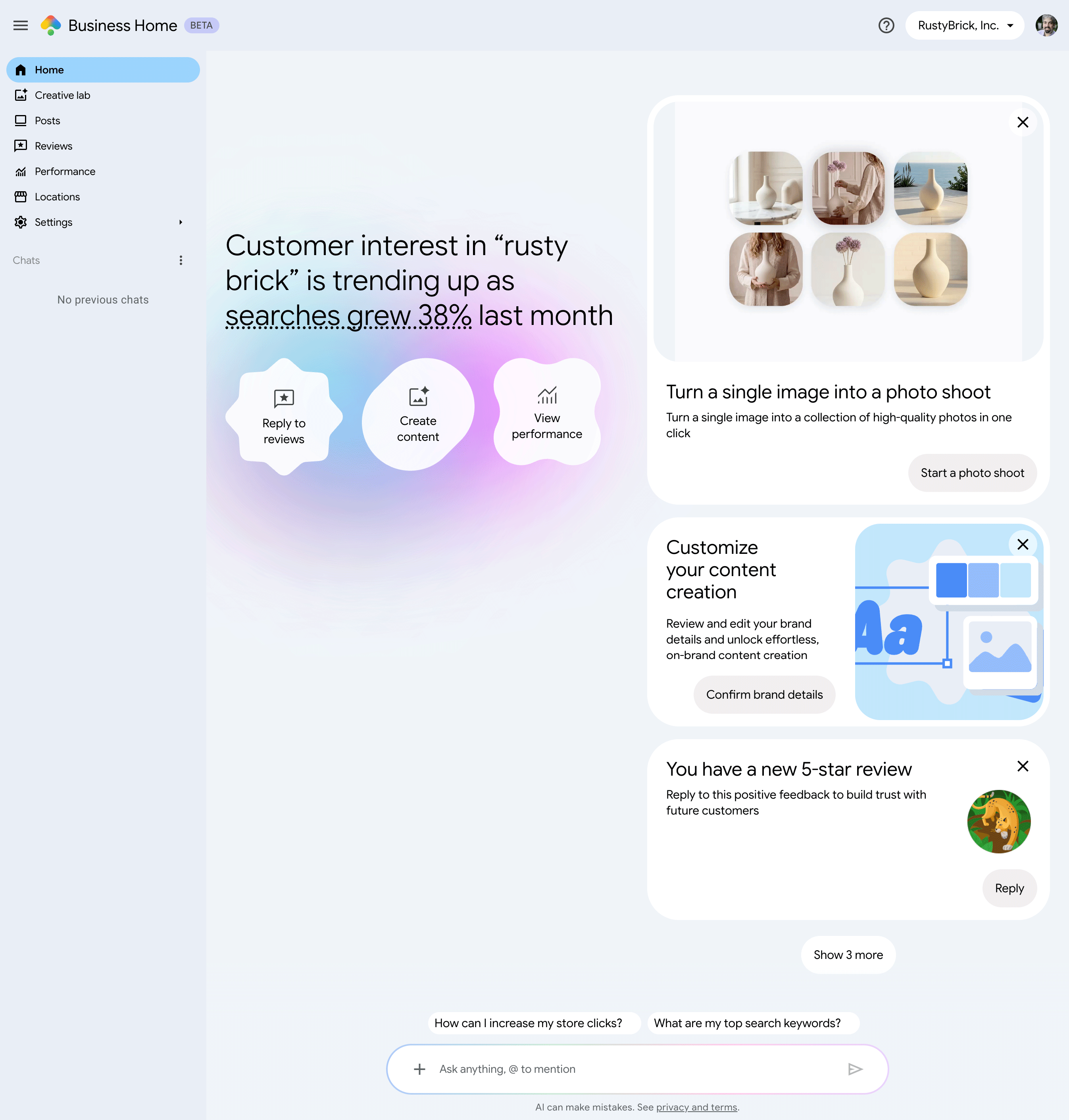 Accueil Google Business