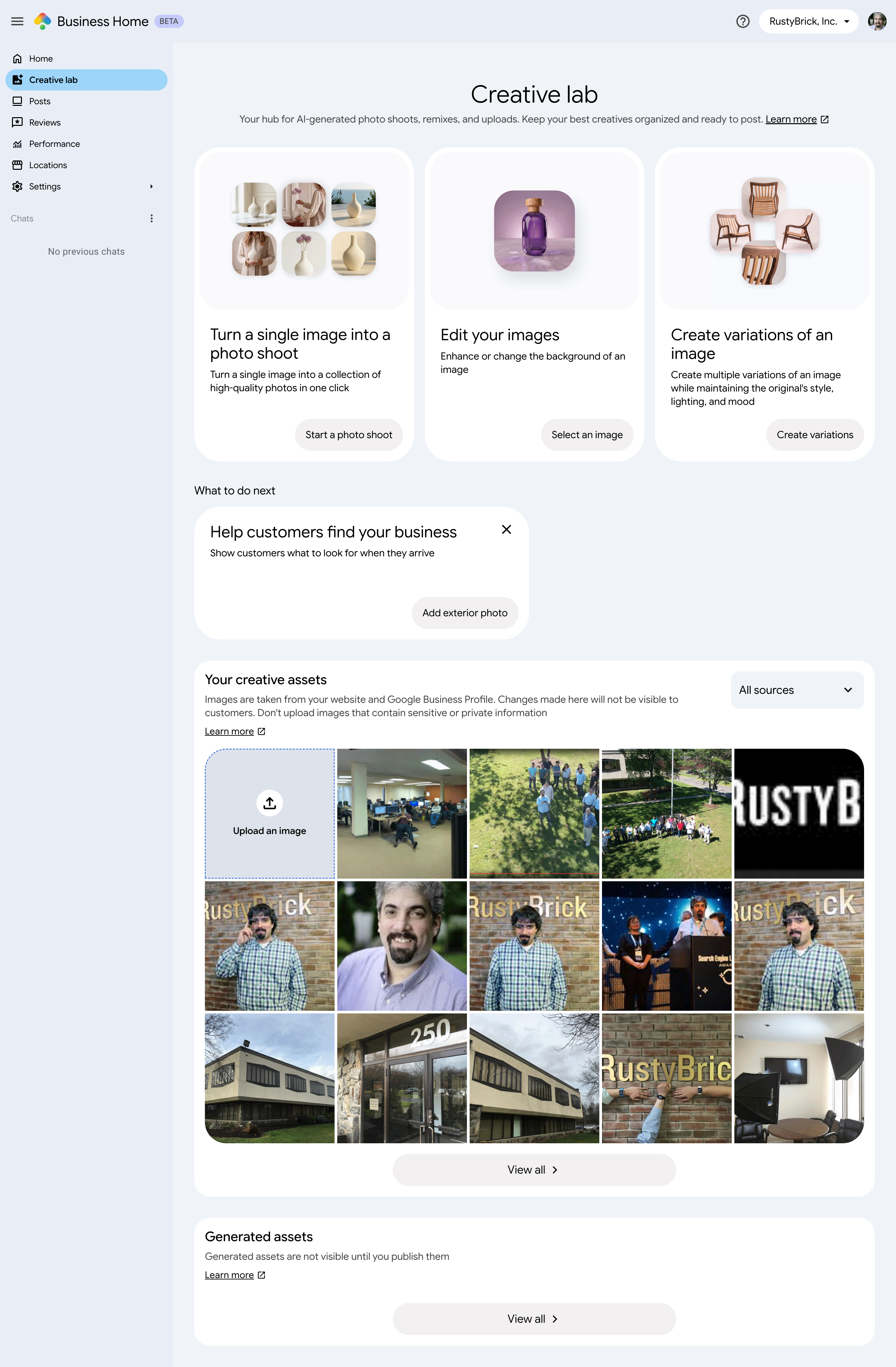 Laboratoire de création Google Business Home