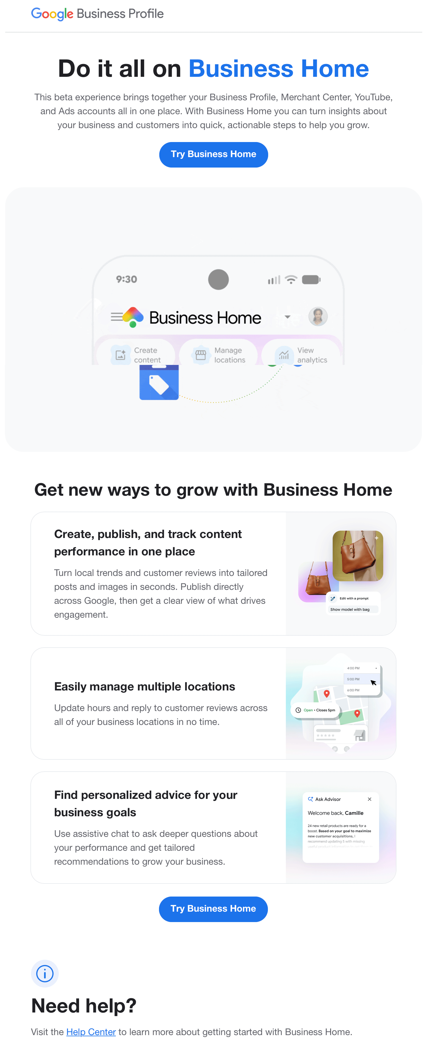 E-mail Google Business Home