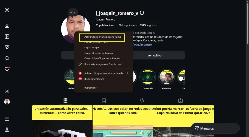 Comment télécharger une photo de profil Instagram en taille réelle depuis la version Web du réseau social