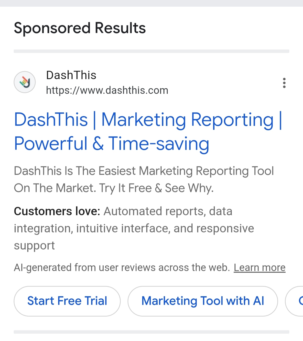 Avis sur les évaluations de magasin générées par Google Ads Ai