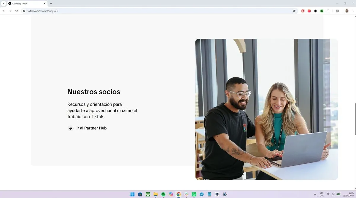 Médias de contact TikTok
