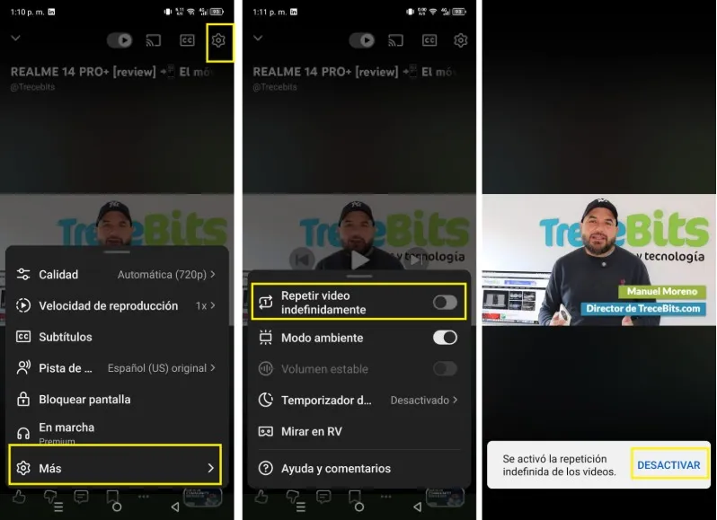 Comment activer la fonction boucle dans une vidéo YouTube depuis votre mobile