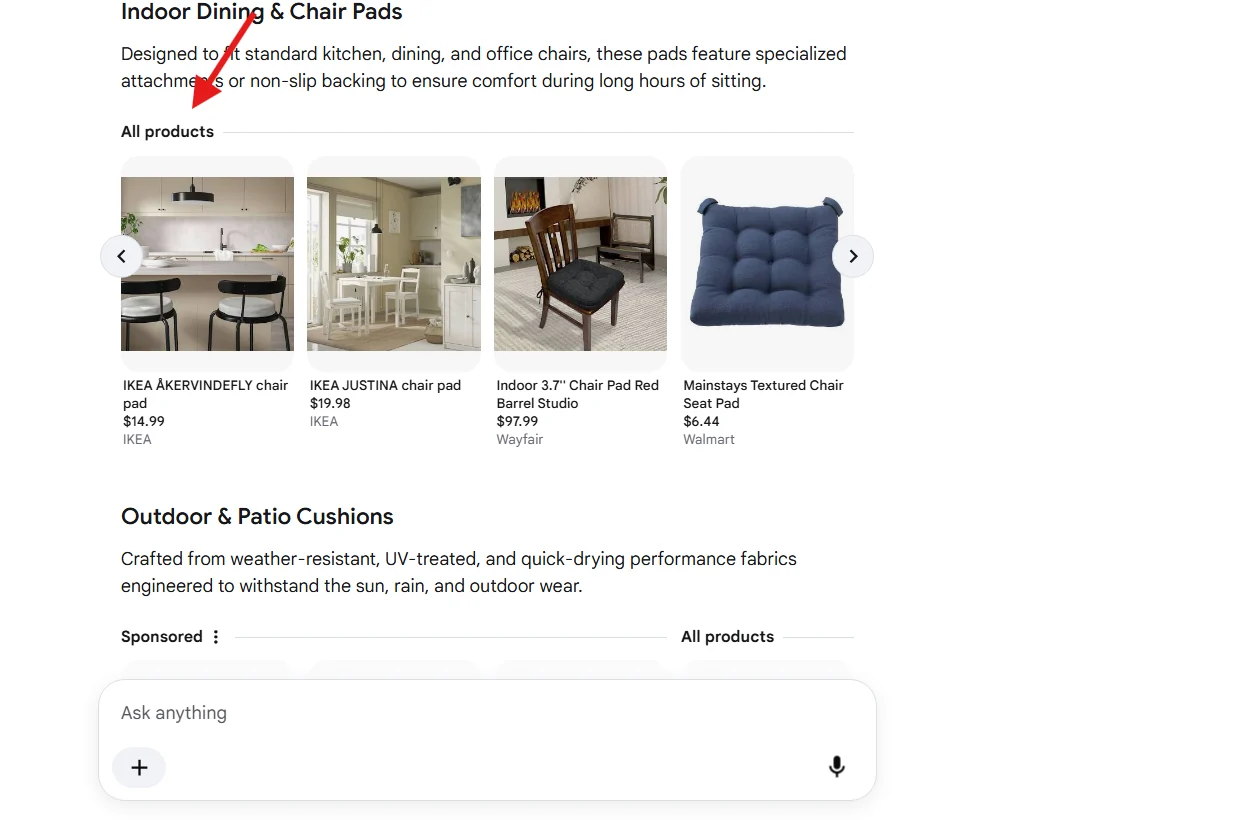 Mode Google Ai Tous les produits