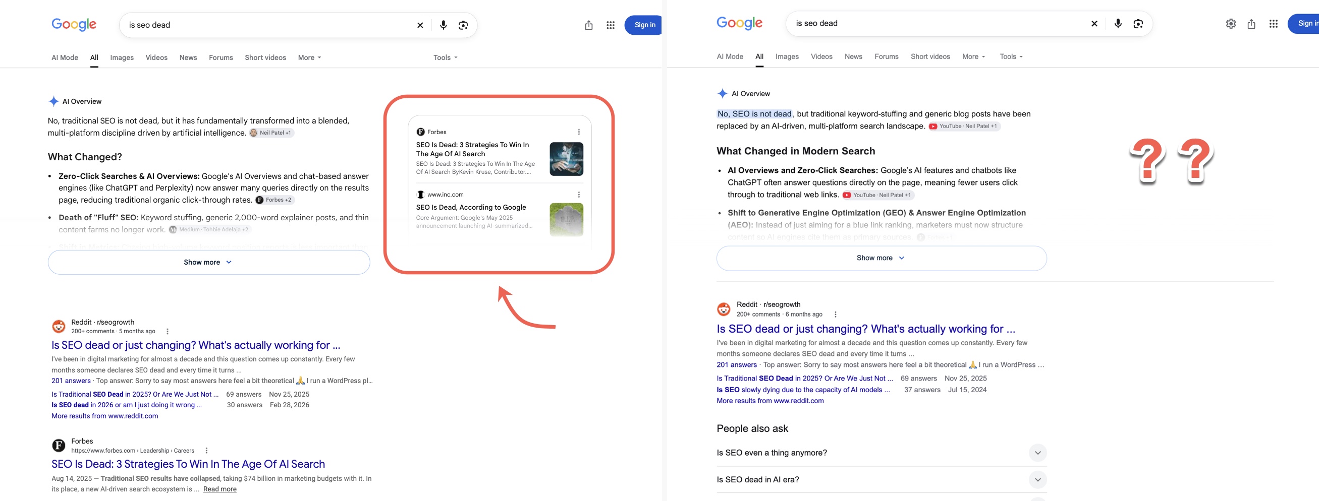Carte de citations de présentation de Google Ai manquante