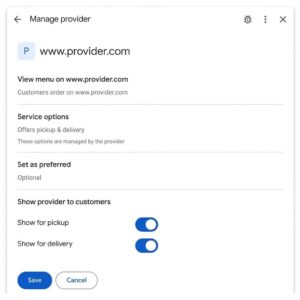 Google Local Maps Food Delivery