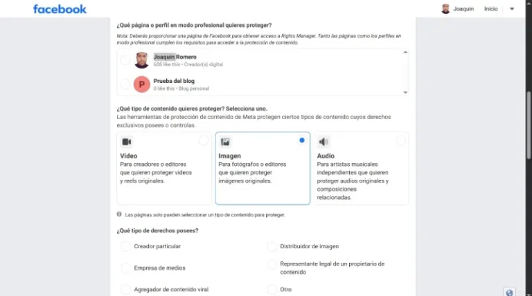 Demander l'accès à Rights Manager pour revendiquer la paternité des images Facebook