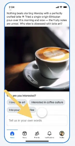 capture d'écran de votre algorithme Facebook