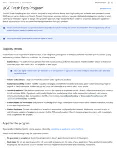 Google Ugc Fresh Data Program
