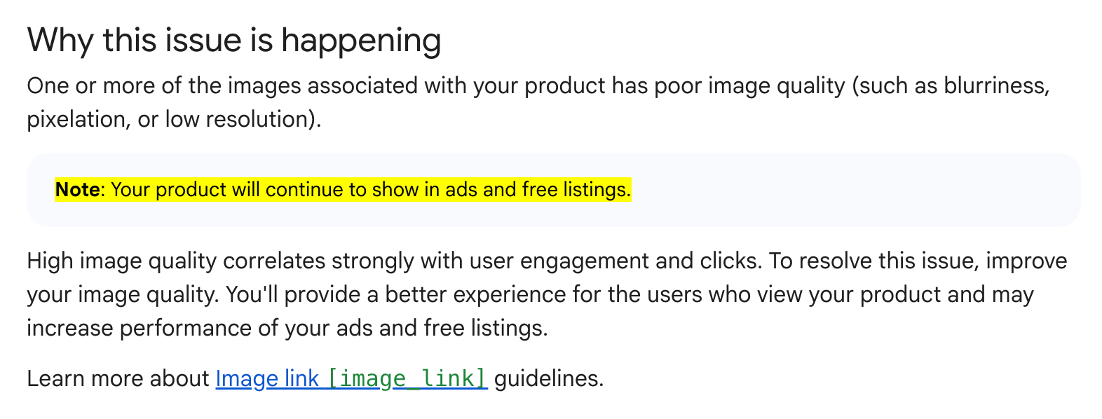 Mise à jour de la qualité des images de Google Merchant Center