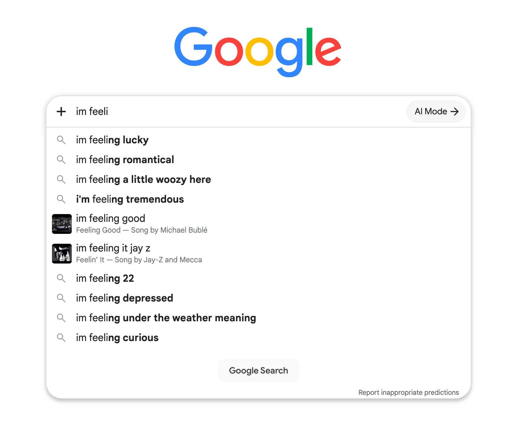 Google Non, je me sens chanceux